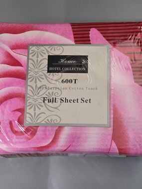 Hotel Collection Full Sheet Set - Pink Rose Print